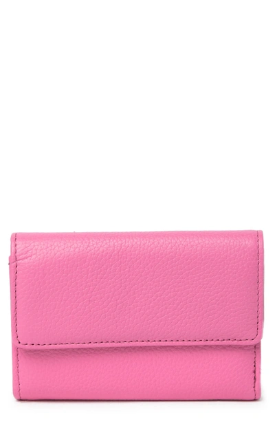 Shop Mundi Rio Indexter Trifold Leather Wallet In Blush