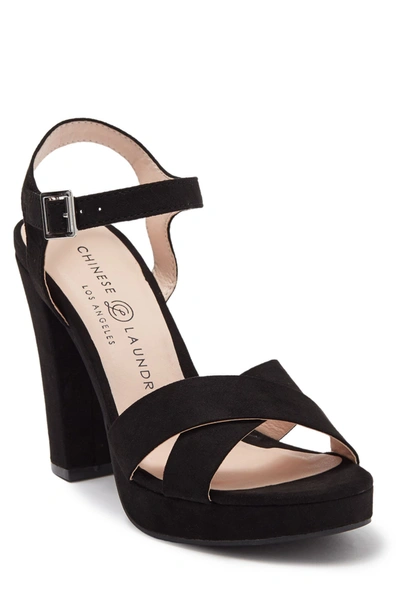 Chinese Laundry Always Ankle Strap Block Heel Platform Sandal In Black
