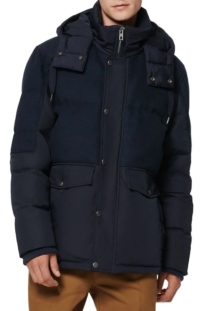 Shop Andrew Marc Rhodes Water Resistant Hooded Puffer Jacket In Ink