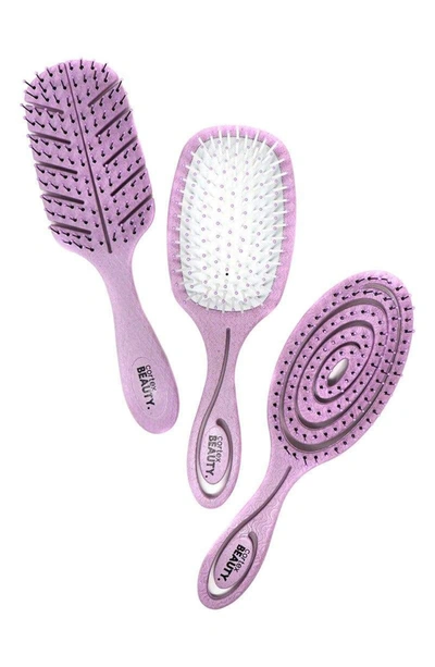 Shop Cortex Beauty Eco-friendly 3-piece Hair Brush Set In Light Purple
