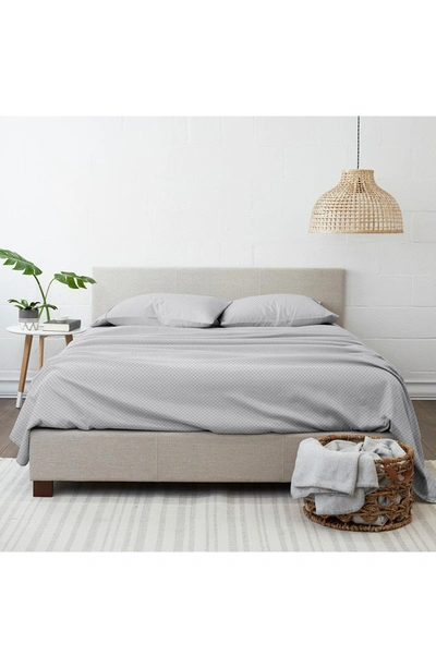 Shop Home Spun Premium Ultra Soft Scallops Pattern 4-piece Bed Sheet Set In Light Gray