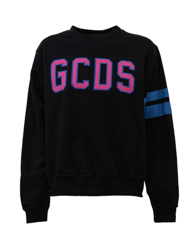 Shop Gcds Black Sweatshirt In Nero