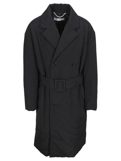 Shop Off-white Off White Padded Trench Coat In Black