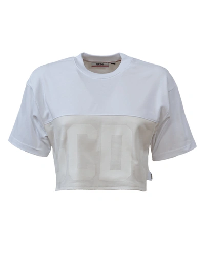 Shop Gcds White T-shirt In Bianco
