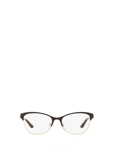 Shop Versace Ve1233q Brown / Pale Gold Glasses