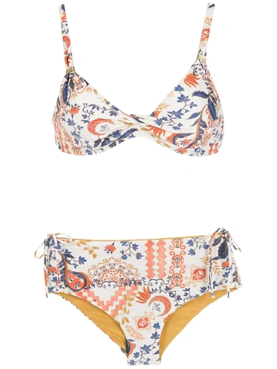 Shop Lygia & Nanny Marcela Estampado Bikini In 中性色