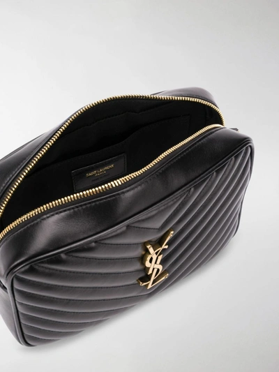 Shop Saint Laurent Monogram Lou Leather Crossbody Bag In Black