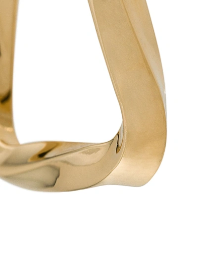 Shop Bottega Veneta Silver Triangle Hoop Earrings In Gold