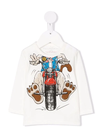 Shop Stella Mccartney Doggie Rider-print Sustainable Cotton T-shirt In White