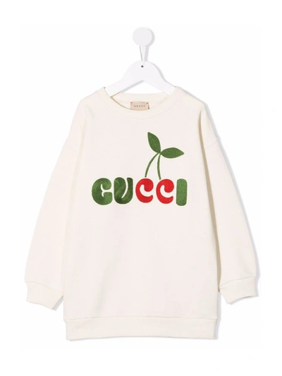 Shop Gucci Girls Long-sleeve Sweatshirt In Neutrals