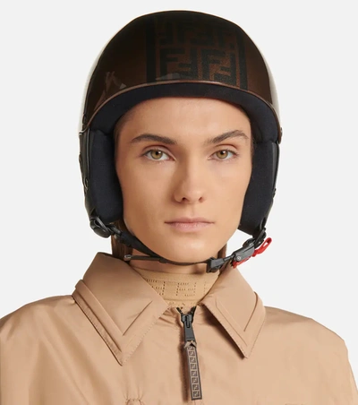 Shop Fendi Ff Ski Helmet In 棕色