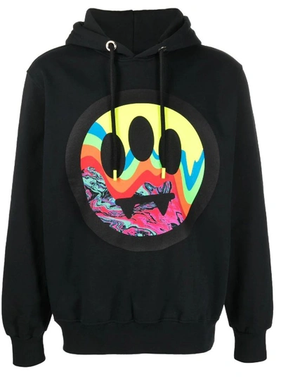 Shop Barrow Black Smiley-print Hoodie