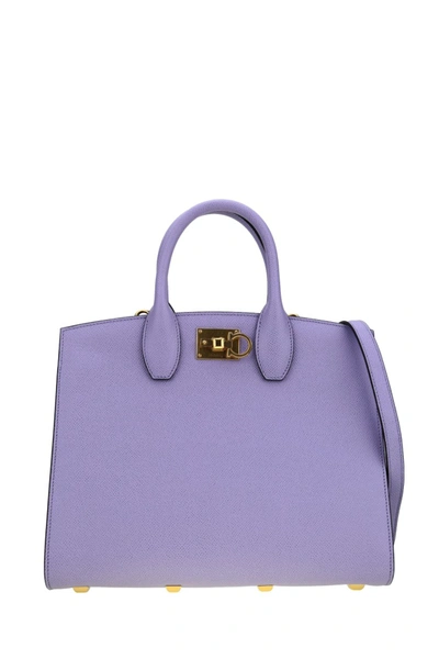 Shop Ferragamo The Studio Tote Bag In Purple