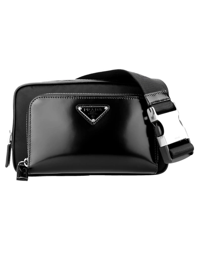 Shop Prada Triangle-logo Belt Bag In Black