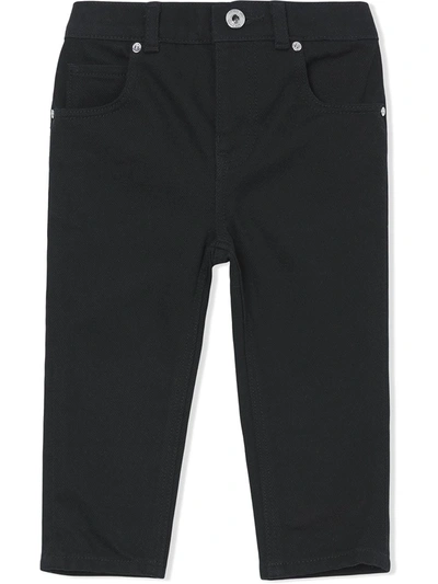 Burberry Logo Appliqué Japanese Jeans In Black