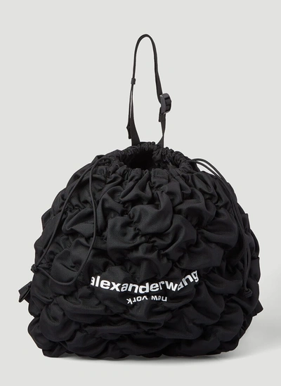 Shop Alexander Wang Rebound Ruched Drawstring Bag In Black