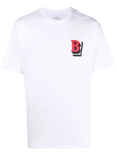 Shop Burberry B-print Cotton T-shirt In Weiss