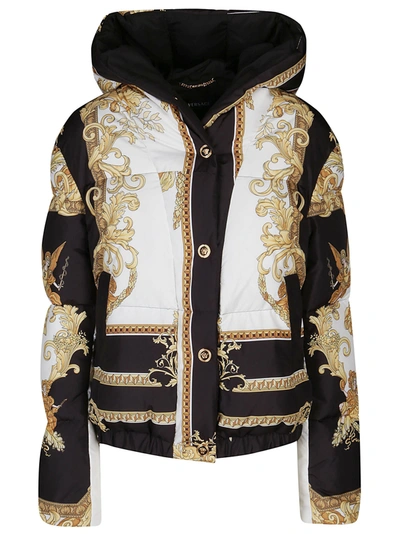 Shop Versace Renaissance Print Puffer Jacket In Multi