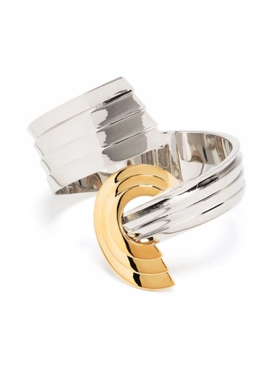 Shop Leda Madera Meryl Brass Rigid Bracelet In Metallic