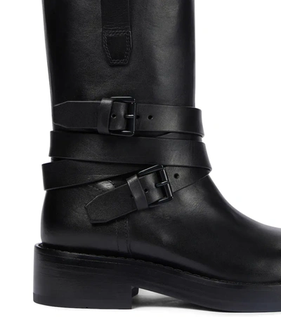 Shop Ann Demeulemeester Julian A Leather Boots In 黑色