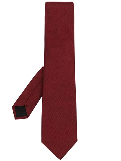 Shop Dolce & Gabbana Silk Woven Tie In Red