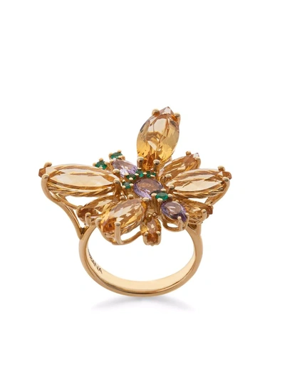 Shop Dolce & Gabbana 18kt Yellow Gold Spring Gemstone Ring