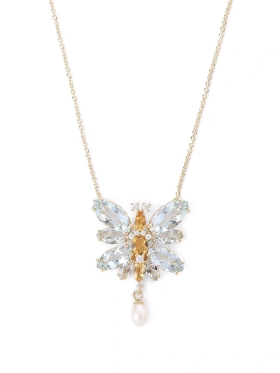 Dolce & Gabbana 18kt Yellow Gold Spring Gemstone Pendant Necklace In Gold
