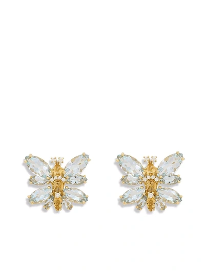Shop Dolce & Gabbana 18kt Yellow Gold Spring Gemstone Earrings