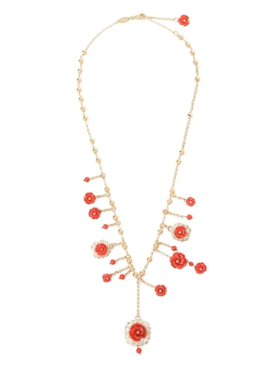 Shop Dolce & Gabbana 18kt Yellow Gold Coral Necklace