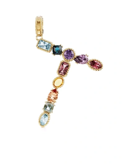 Shop Dolce & Gabbana Rainbow Alphabet T 18kt Yellow Gold Pendant