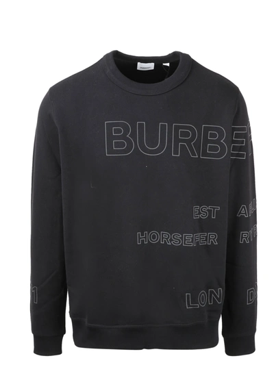 Shop Burberry Horseferry Print Crewneck Sweatshirt In Black