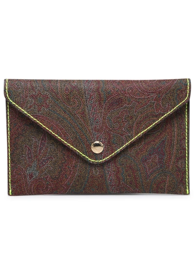 Shop Etro Paisley Patterned Envelope Clutch Bag In Multi