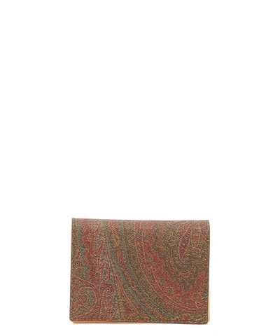 Shop Etro Paisley Printed Compact Wallet In Multi