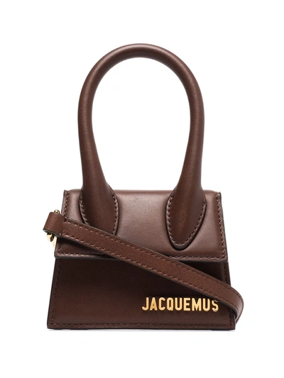 Shop Jacquemus Le Chiquito Leather Mini Bag In Brown
