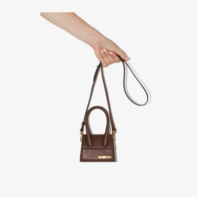 Shop Jacquemus Le Chiquito Leather Mini Bag In Brown