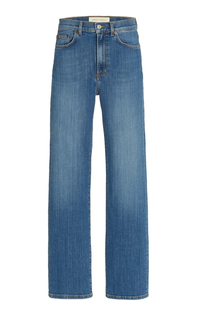 Shop Jeanerica Eiffel Stretch High-rise Straight-leg Jeans In Medium Wash