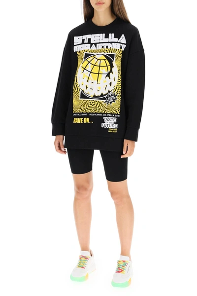 Shop Stella Mccartney Rave Print Sweatshirt In Black,yellow,white