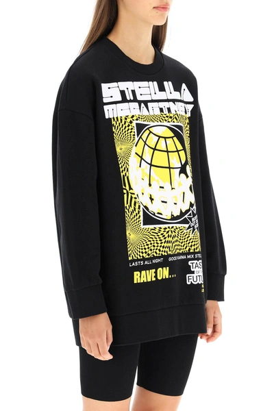 Shop Stella Mccartney Rave Print Sweatshirt In Black,yellow,white