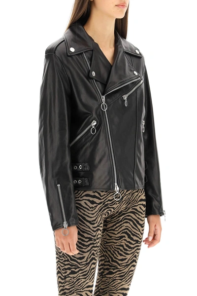 Shop Drome Leather Biker Jacket In Black