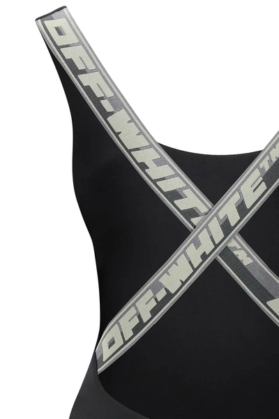 Shop Off-white Logo Band Swimsuit In Black