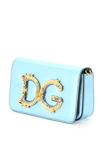 Shop Dolce & Gabbana Dg Girls Clutch In Light Blue