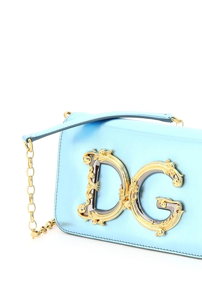 Shop Dolce & Gabbana Dg Girls Clutch In Light Blue