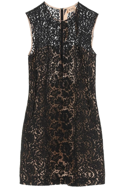 Shop N°21 Lace Midi Dress In Black