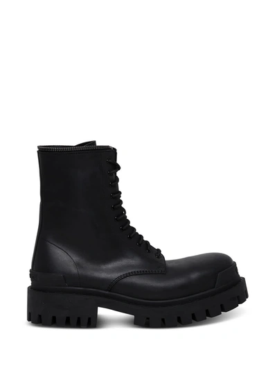 Shop Balenciaga Master Black Leather Boots