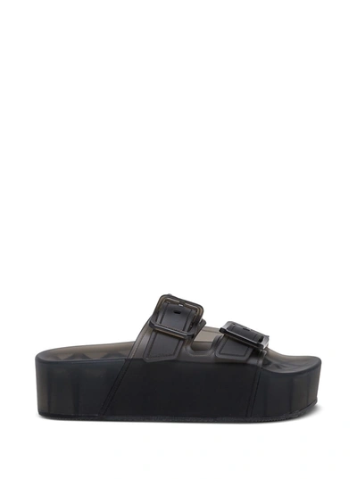 Shop Balenciaga Mallorca Black Rubber Sandals With Platform