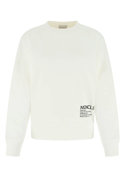 Shop Moncler Ivory Cotton Blend Sweatshirt  Nd  Donna Xs
