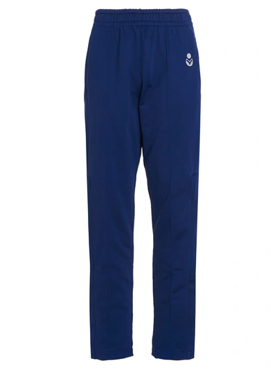 Shop Isabel Marant Logo Embroidered Track Pants In Blue