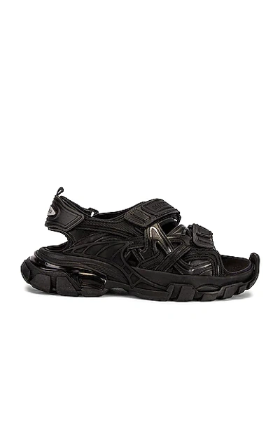 Shop Balenciaga Track Strap Sandals In Black