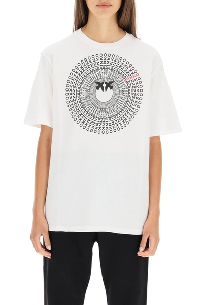 Pinko Logo-print Cotton T-shirt In White | ModeSens