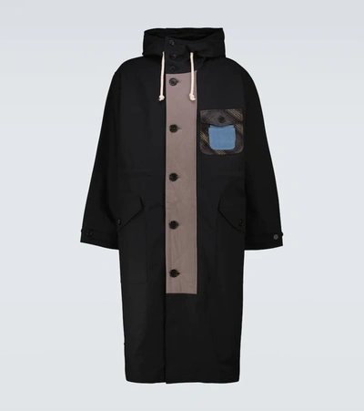 Shop Jw Anderson Long Cotton Parka In Black